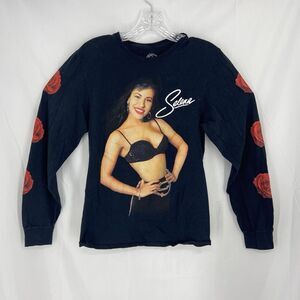 Official Selena Rose Black Long Sleeve Tee Shirt Size Small